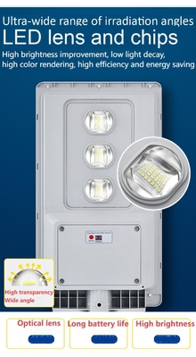 ไฟถนน LED แผงโซลาร์เซลล์แบบรวม ABS 30W โพลีซิลิคอนใหม่ กันน้ำ IP65
