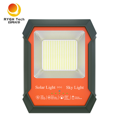 ไฟสปอร์ตไลท์โซลาร์เซลล์ LED 100W 200W ความสว่างสูง 130lm/w สำหรับสนามหลังบ้าน