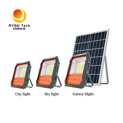 ไฟสปอร์ตไลท์โซลาร์เซลล์ LED 100W 200W ความสว่างสูง 130lm/w สำหรับสนามหลังบ้าน