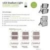 ไฟสปอร์ตไลท์ความสว่างสูงภายนอกอาคาร 1000W 1200W ไฟสนามกีฬา LED