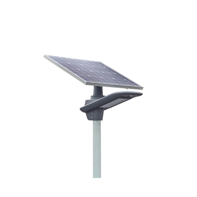 130-150LM / W ลูเมนสูง 60W DC 11.1V แบตเตอรี่สมาร์ทพลังงานแสงอาทิตย์ LED ไฟถนนสีเทาอ่อนที่อยู่อาศัยพร้อมรับประกัน 3 ปี