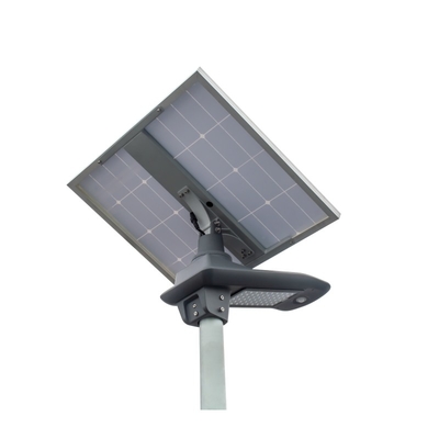 130-150LM / W ลูเมนสูง 60W DC 11.1V แบตเตอรี่สมาร์ทพลังงานแสงอาทิตย์ LED ไฟถนนสีเทาอ่อนที่อยู่อาศัยพร้อมรับประกัน 3 ปี