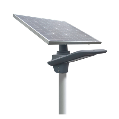 130-150LM / W ลูเมนสูง 60W DC 11.1V แบตเตอรี่สมาร์ทพลังงานแสงอาทิตย์ LED ไฟถนนสีเทาอ่อนที่อยู่อาศัยพร้อมรับประกัน 3 ปี