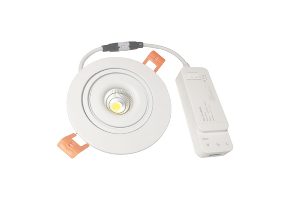 ตัวโคมไฟอลูมิเนียมโคม LED ดาวน์ไลท์แบบปรับได้ 7 วัตต์ CCT เทคโนโลยี Taiji CSP COB