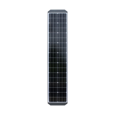 IP65 ทั้งหมดในหนึ่งไฟถนน LED พลังงานแสงอาทิตย์หนึ่ง 30w-80w กระจกนิรภัยกับแผงเซลล์แสงอาทิตย์