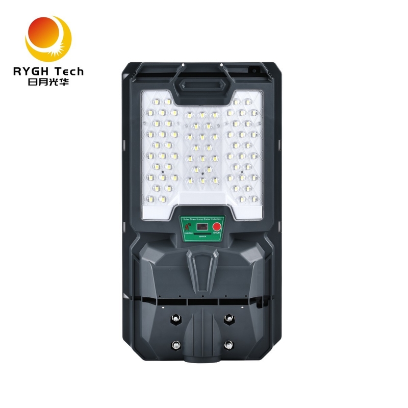 ไฟถนน LED พลังงานแสงอาทิตย์ 10W พร้อมชิป LED 5050 คุณภาพสูง, ควบคุมแสง, รีโมทคอนโทรล, และเซ็นเซอร์เรดาร์