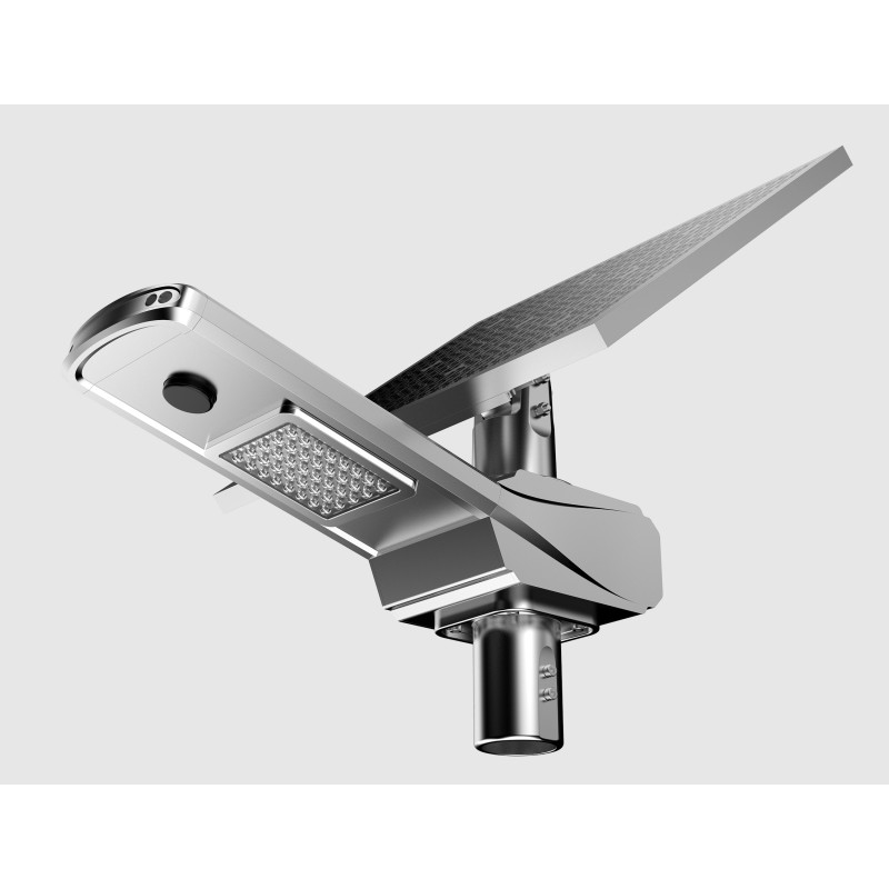 ร่างกายไฟถนน LED พลังงานแสงอาทิตย์ 160LM / W อลูมิเนียมสุดสดใสพร้อม Motion Sensor
