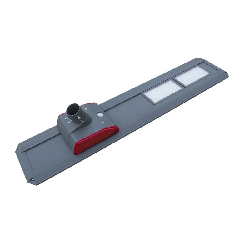 IP65 ทั้งหมดในหนึ่งไฟถนน LED พลังงานแสงอาทิตย์หนึ่ง 30w-80w กระจกนิรภัยกับแผงเซลล์แสงอาทิตย์